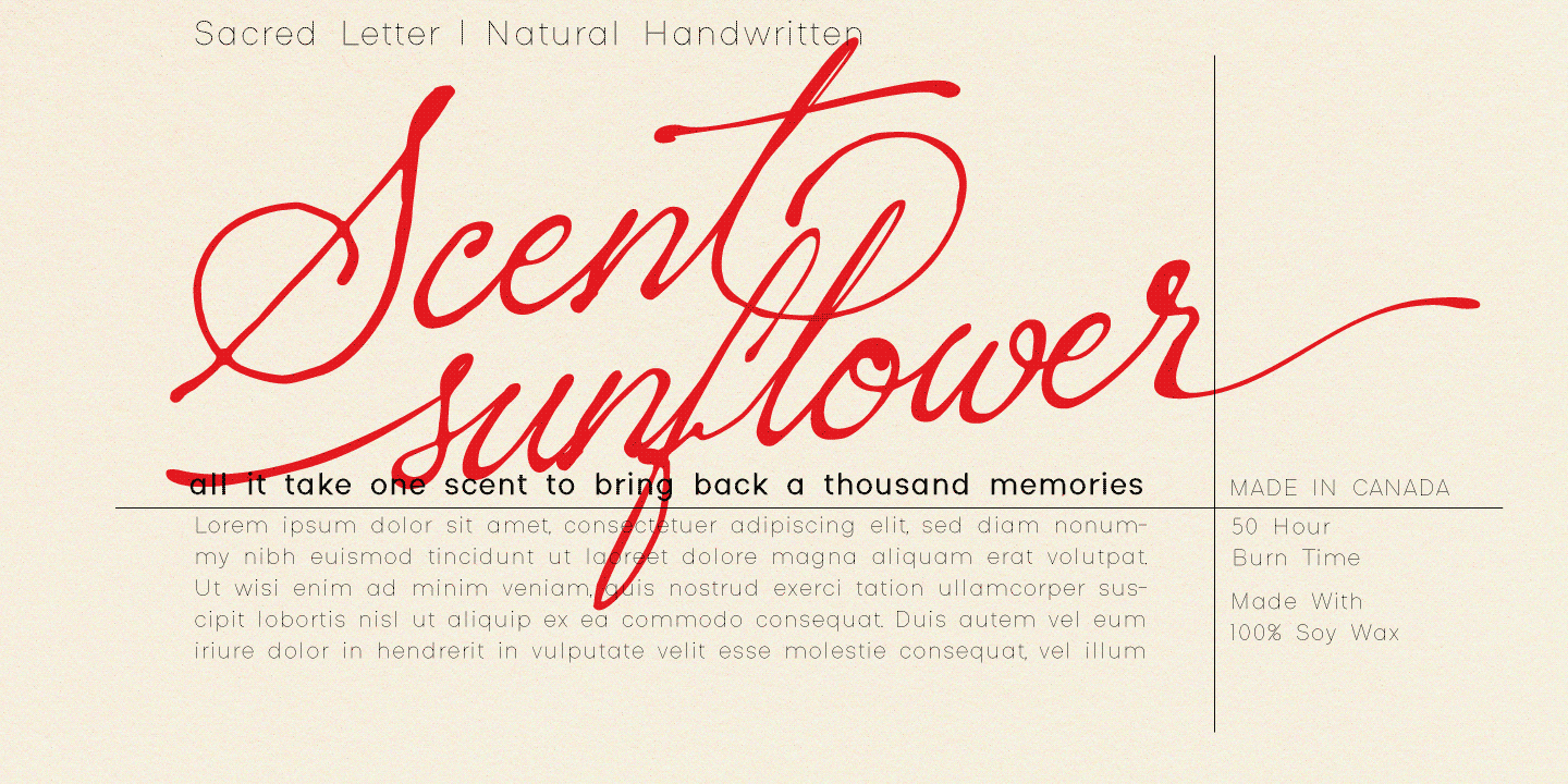 Example font Sacred Letter #11